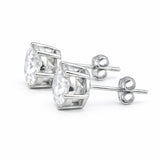 10.00ct DEW White Moissanite Round Stud Earrings