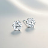 10.00ct DEW White Moissanite Round Stud Earrings