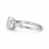 Certified 3.50 ct DEW Round Cut White Moissanite Solitaire Engagement Ring 18K Gold Pla 18K Gold Plated
