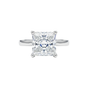 5.00ct DEW White Moissanite Princess Cut Solitaire Ring | 18K Gold Vermeil | GRA