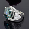 16.10 ct DEW Blue Moissanite Solitaire Ring Elegant Festival Gift for Her 18K Gold Plat 18K Gold Plated