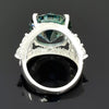 16.10 ct DEW Blue Moissanite Solitaire Ring Elegant Festival Gift for Her 18K Gold Plat 18K Gold Plated