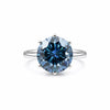 2.75 ct DEW Round Cut Blue Moissanite Engagement Solitaire Ring In 18K Gold Plated Verm 18K Gold Plated