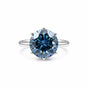 2.75 ct DEW Blue Moissanite Round Ring Engagement Gift Sparkling Shine 18K Gold Plated 18K Gold Plated
