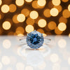 2.75 ct DEW Round Cut Blue Moissanite Engagement Solitaire Ring In 18K Gold Plated Verm 18K Gold Plated