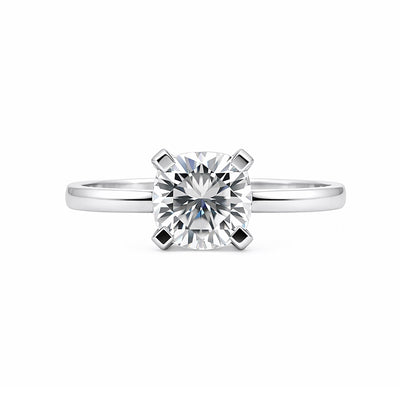 2.60 Ct Cushion Cut Lab Grown Diamond Ring — VS1 Clarity, 18k Gold Vermeil