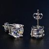 4.20ct DEW White Moissanite Round Solitaire Stud Earrings