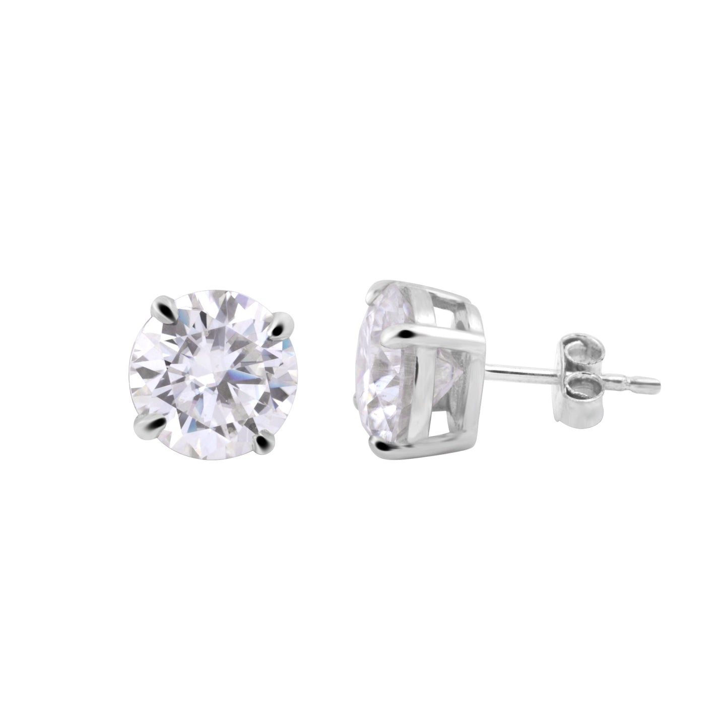 3.60 ct DEW White Moissanite Earrings In Vermeil 925 Silver Birthday Gift for Her