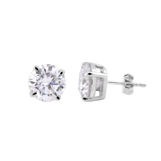 3.60 ct DEW White Moissanite Earrings In Vermeil 925 Silver Birthday Gift for Her