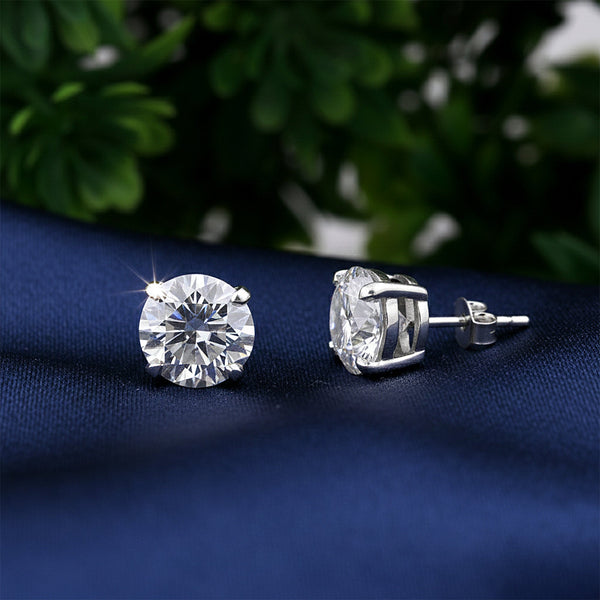 3.60 ct DEW White Moissanite Earrings In Vermeil 925 Silver Birthday Gift for Her