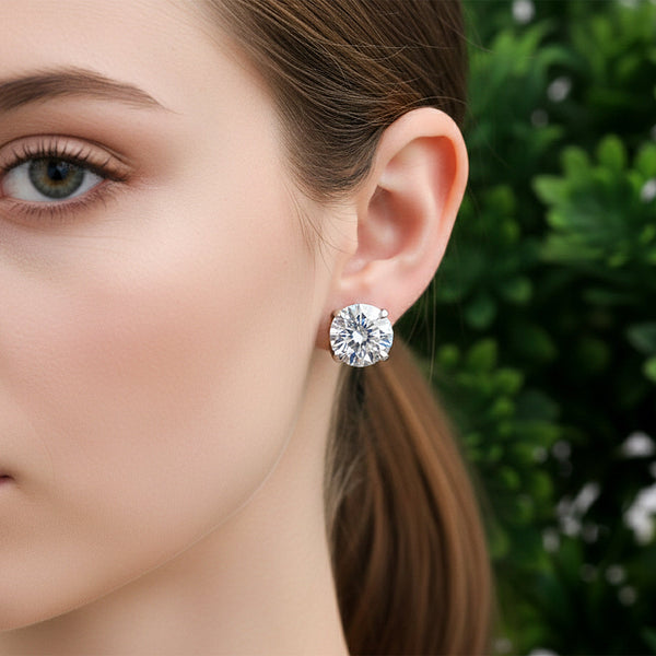 3.60 ct DEW White Moissanite Earrings In Vermeil 925 Silver Birthday Gift for Her