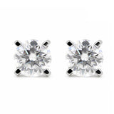 4 Ct Round Cut Lab Grown Diamond Stud Earrings — VS1 Clarity, 18k Gold Vermeil