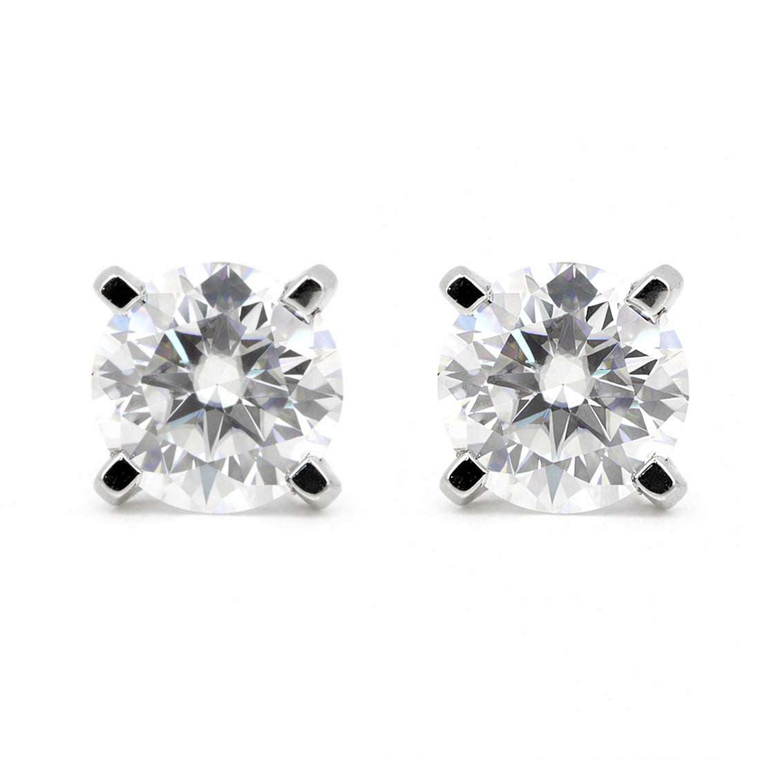 4.00 ct DEW White Moissanite Stud Earrings Gold Vermeil Gift for Women Anniversary