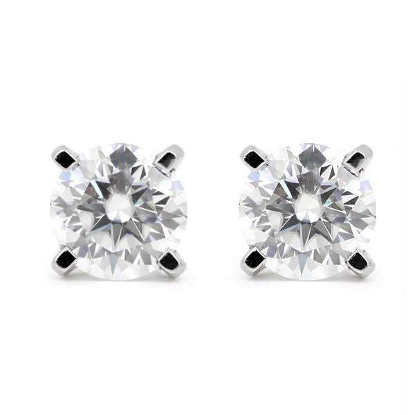 4.00 ct DEW White Moissanite Stud Earrings Gold Vermeil Gift for Women Anniversary