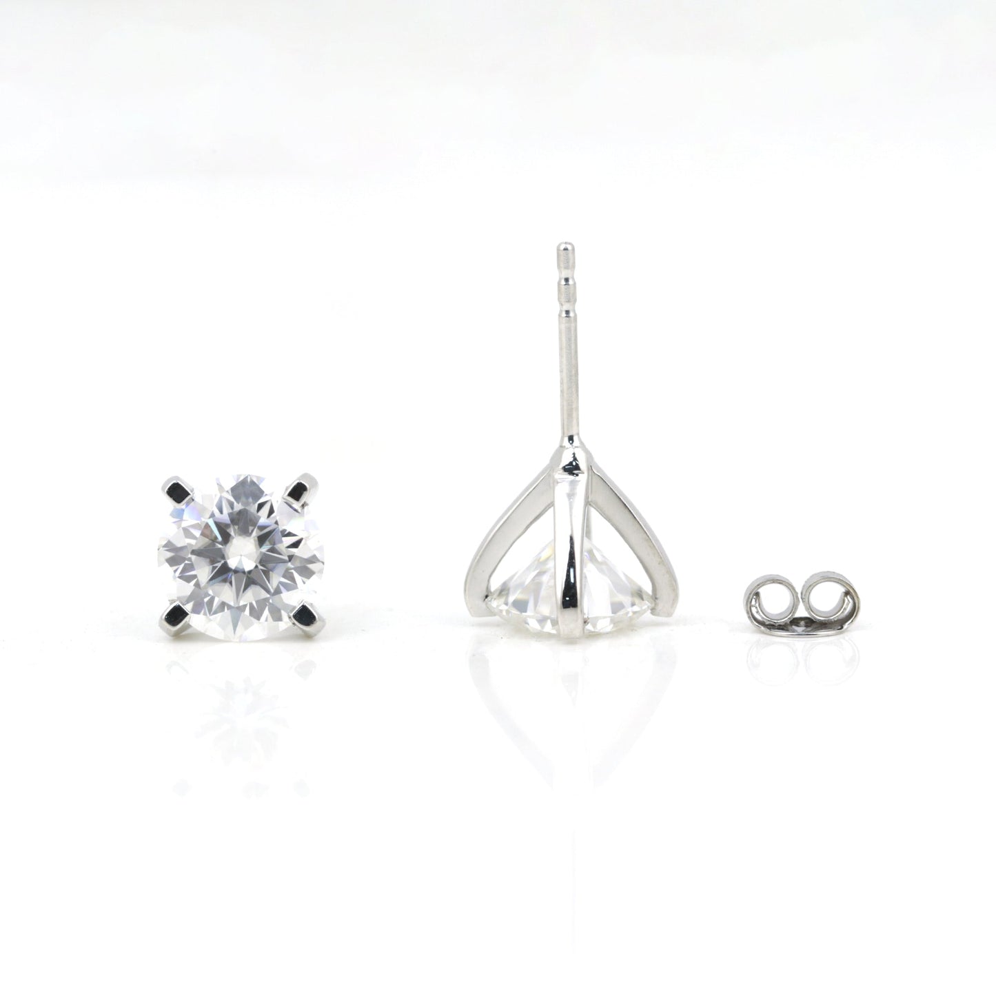 4.00 ct DEW White Moissanite Stud Earrings Gold Vermeil Gift for Women Anniversary