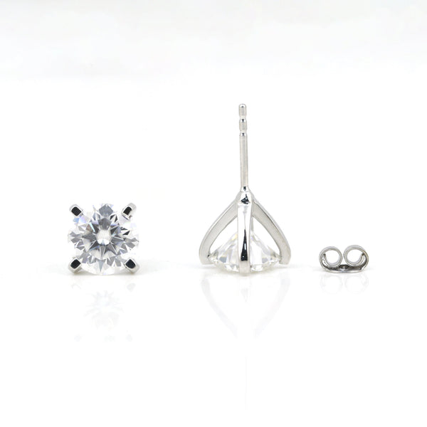 4.00 ct DEW White Moissanite Stud Earrings Gold Vermeil Gift for Women Anniversary