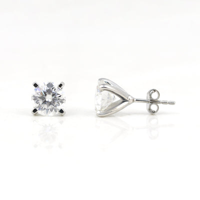4.50 ct DEW Off White Moissanite Earrings Gold Vermeil Gift for Her Sparkling Look