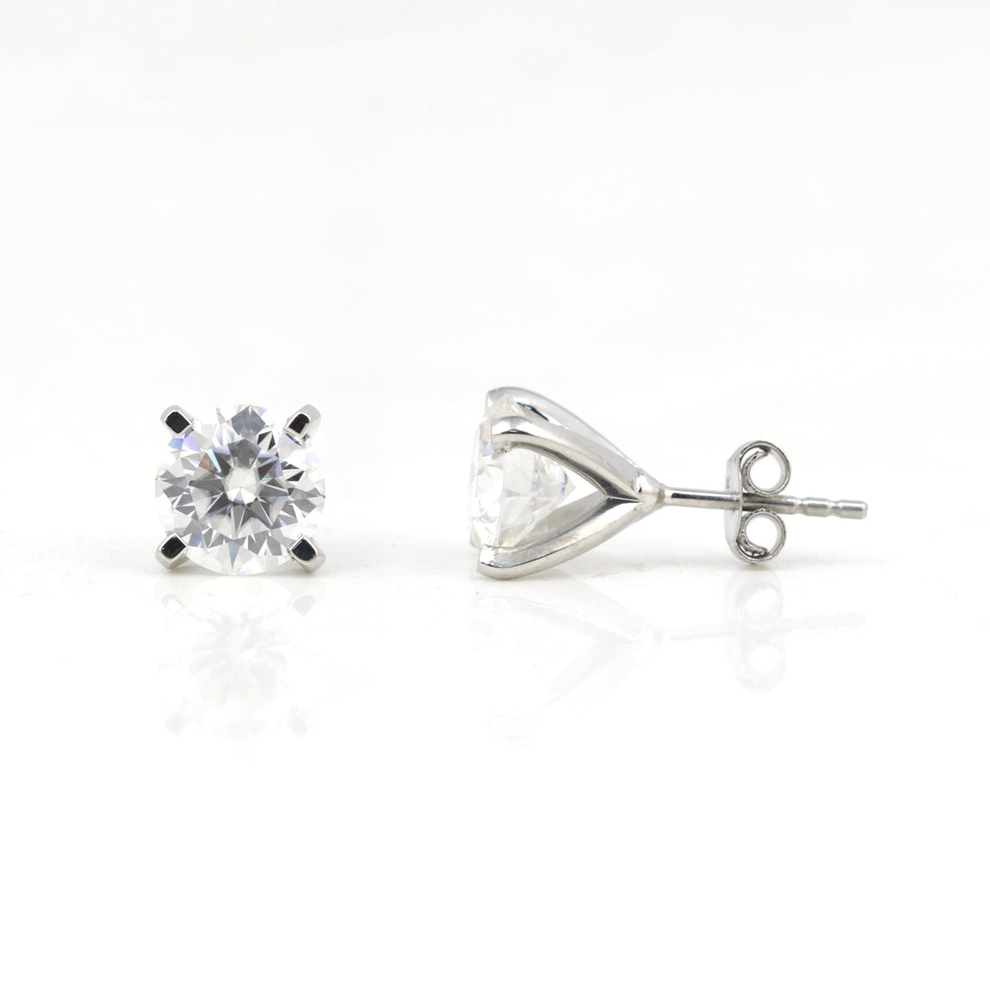4.00 ct DEW White Moissanite Stud Earrings Gold Vermeil Gift for Women Anniversary