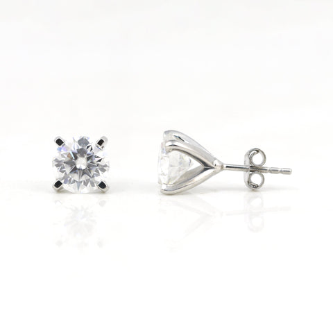 4.00 ct DEW White Moissanite Stud Earrings Gold Vermeil Gift for Women Anniversary