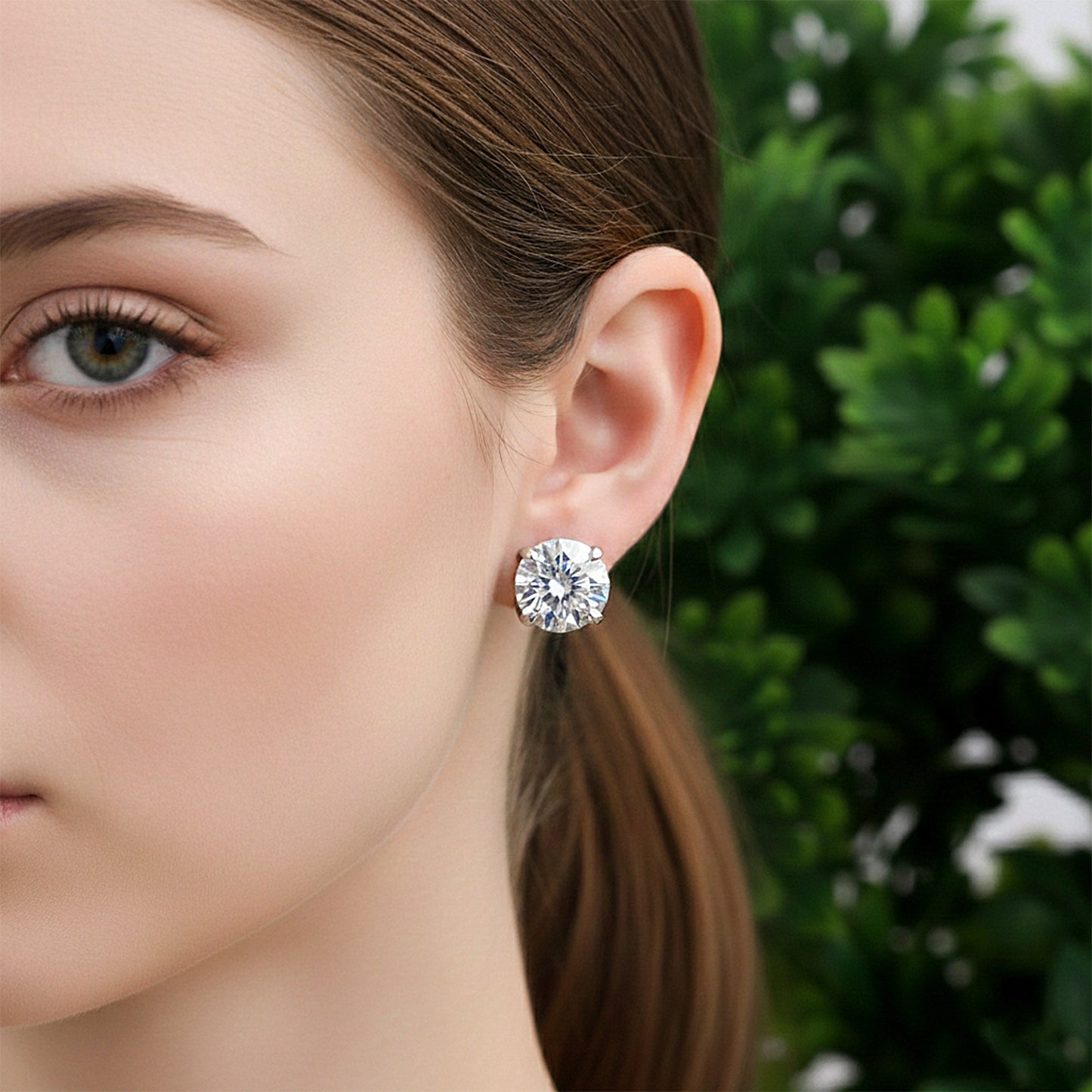 4.50 ct DEW Off White Moissanite Earrings Gold Vermeil Gift for Her Sparkling Look