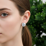 4.00 ct DEW White Moissanite Stud Earrings Gold Vermeil Gift for Women Anniversary