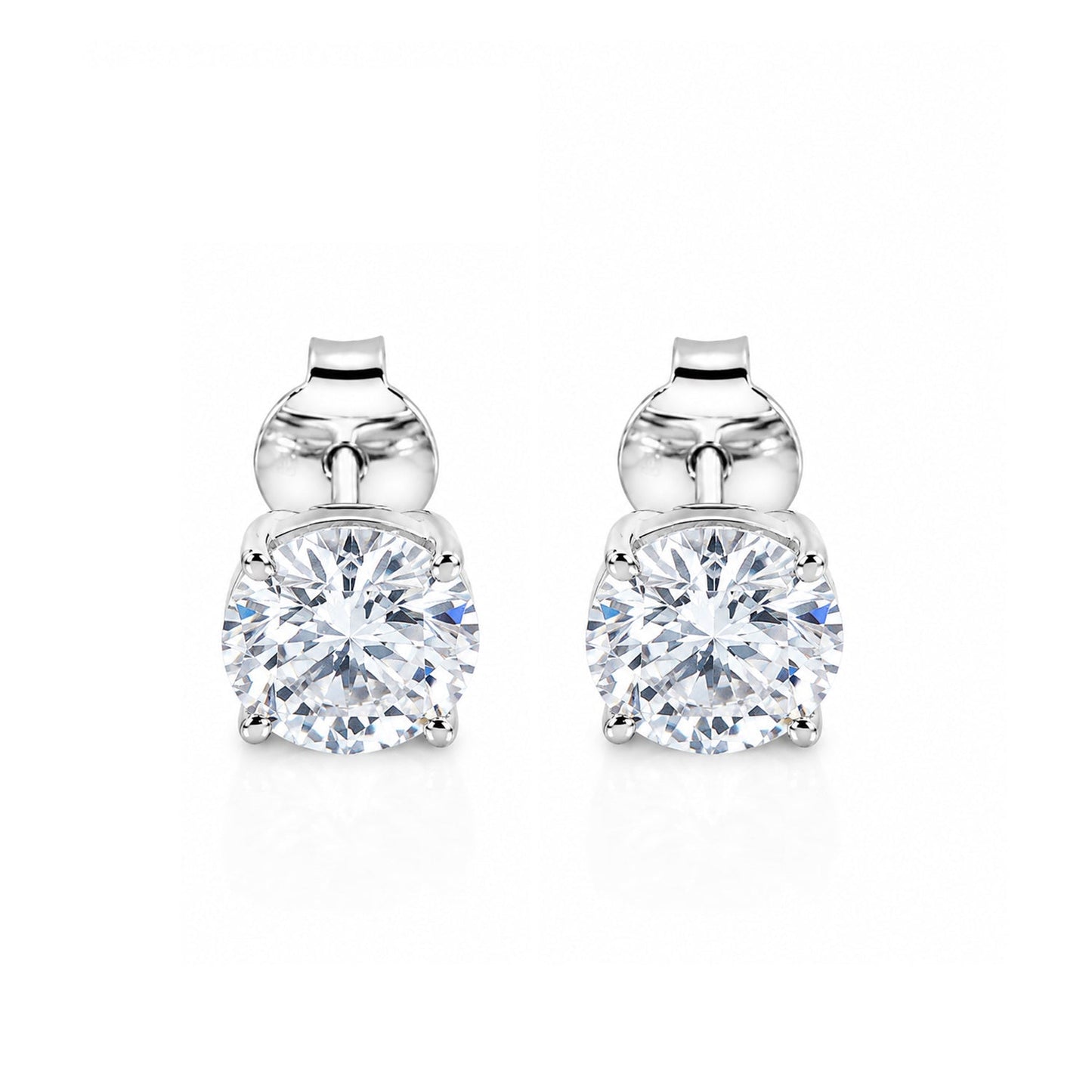 4.00 ct DEW White Moissanite Stud Earrings Gold Vermeil Wedding Gift for Her Shine