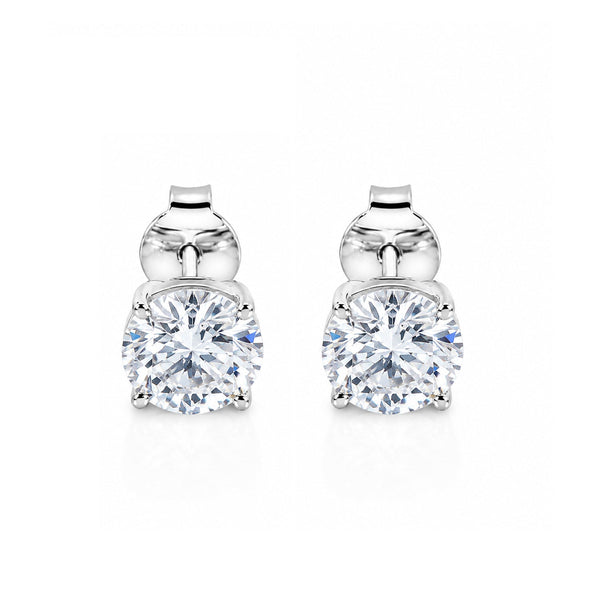 4.00 ct DEW White Moissanite Stud Earrings Gold Vermeil Wedding Gift for Her Shine