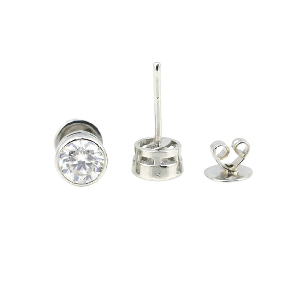 2 Ct Round Cut Lab Grown Diamond Stud Earrings — VS1 Clarity, 18k Gold Vermeil