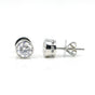 2.50 ct DEW Certified Treated White Moissanite Solitaire Studs Great Shine 18K Gold Pla 18K Gold Plated