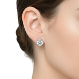2 Ct Round Cut Lab Grown Diamond Stud Earrings — VS1 Clarity, 18k Gold Vermeil