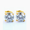4.80 ct DEW White Moissanite Solitaire Studs Gold Vermeil Gift for Women Wedding
