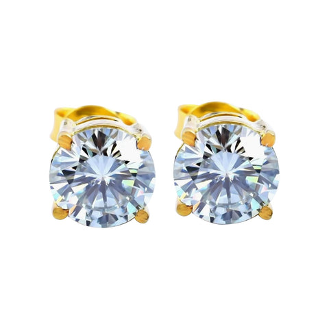 4.80 ct DEW White Moissanite Solitaire Studs Gold Vermeil Gift for Women Wedding