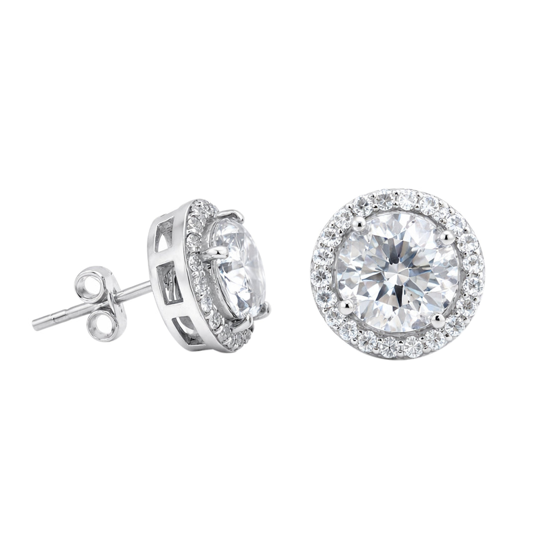 4.20 ct DEW White Moissanite Stud Earrings Gold Vermeil Bright Shine Gift for Her