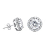 4.30 ct DEW Off-White Treated Moissanite Stud Earrings in Gold Vermeil Certified