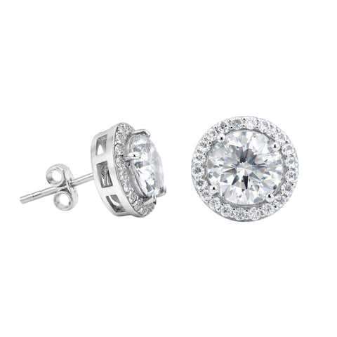 3.20 Ct Round Cut Lab Grown Diamond Stud Earrings — VS1 Clarity, 18k Gold Vermeil