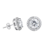 3.50 Ct Round Cut Lab Grown Diamond Stud Earrings — VS1 Clarity, 18k Gold Vermeil
