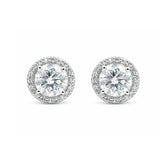 4.20 ct DEW White Moissanite Stud Earrings Gold Vermeil Bright Shine Gift for Her