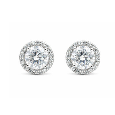 4.20 ct DEW White Moissanite Stud Earrings Gold Vermeil Bright Shine Gift for Her