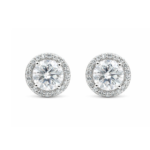 4.20 ct DEW White Moissanite Stud Earrings Gold Vermeil Bright Shine Gift for Her