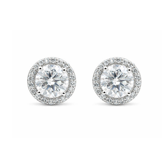 4.20 ct DEW White Moissanite Stud Earrings Gold Vermeil Bright Shine Gift for Her