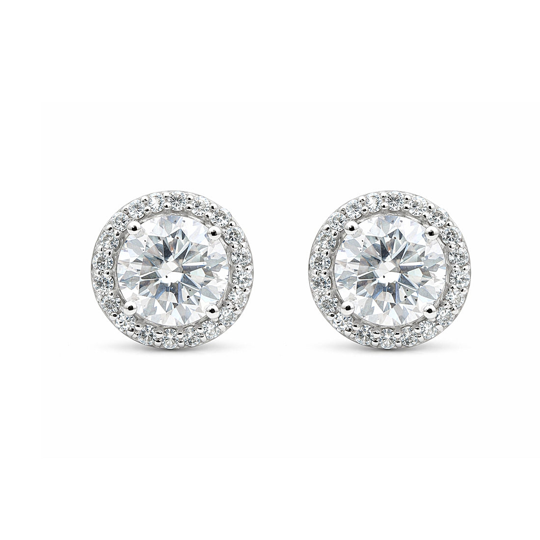 3.50 Ct Round Cut Lab Grown Diamond Stud Earrings — VS1 Clarity, 18k Gold Vermeil