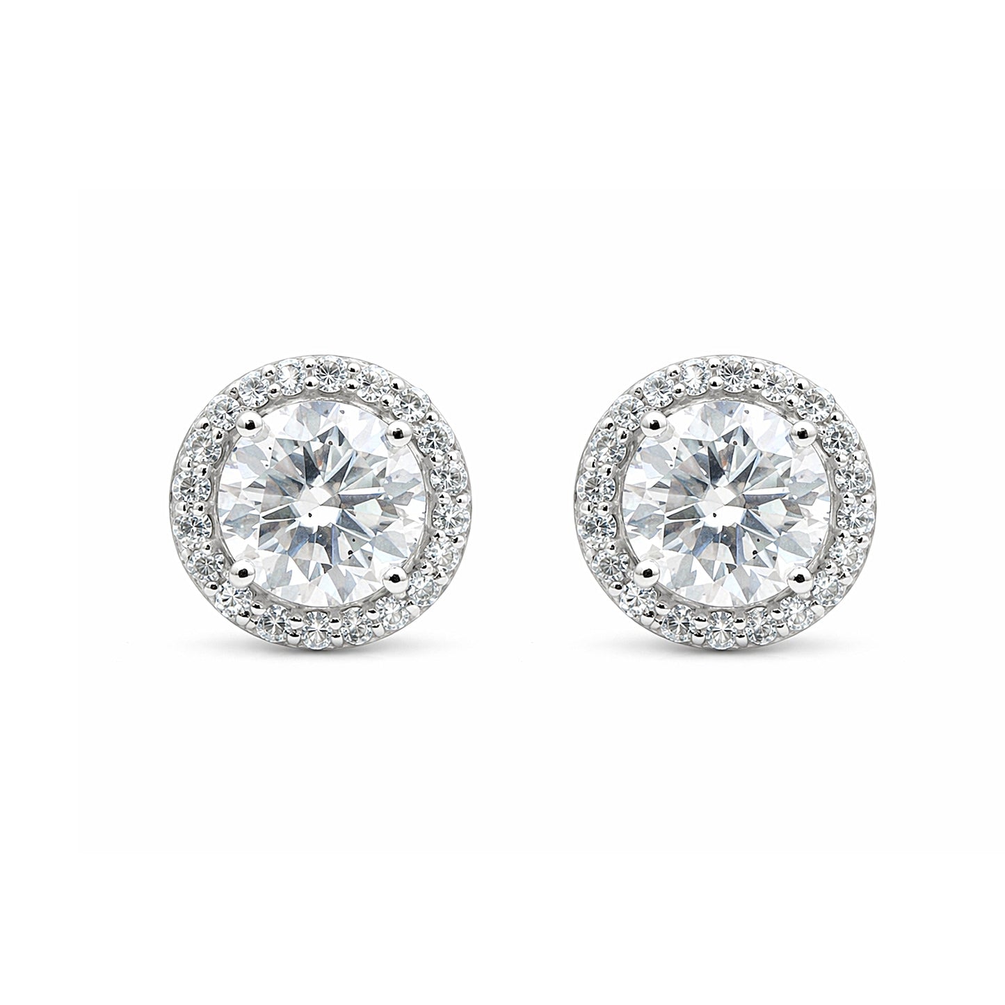 3.50 Ct Round Cut Lab Grown Diamond Stud Earrings — VS1 Clarity, 18k Gold Vermeil