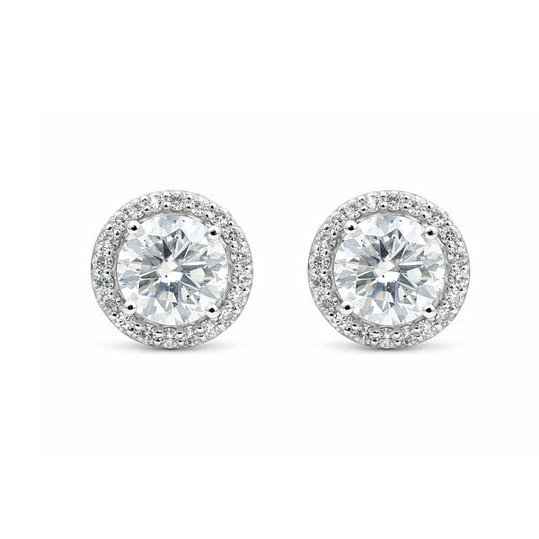3.20 Ct Round Cut Lab Grown Diamond Stud Earrings — VS1 Clarity, 18k Gold Vermeil
