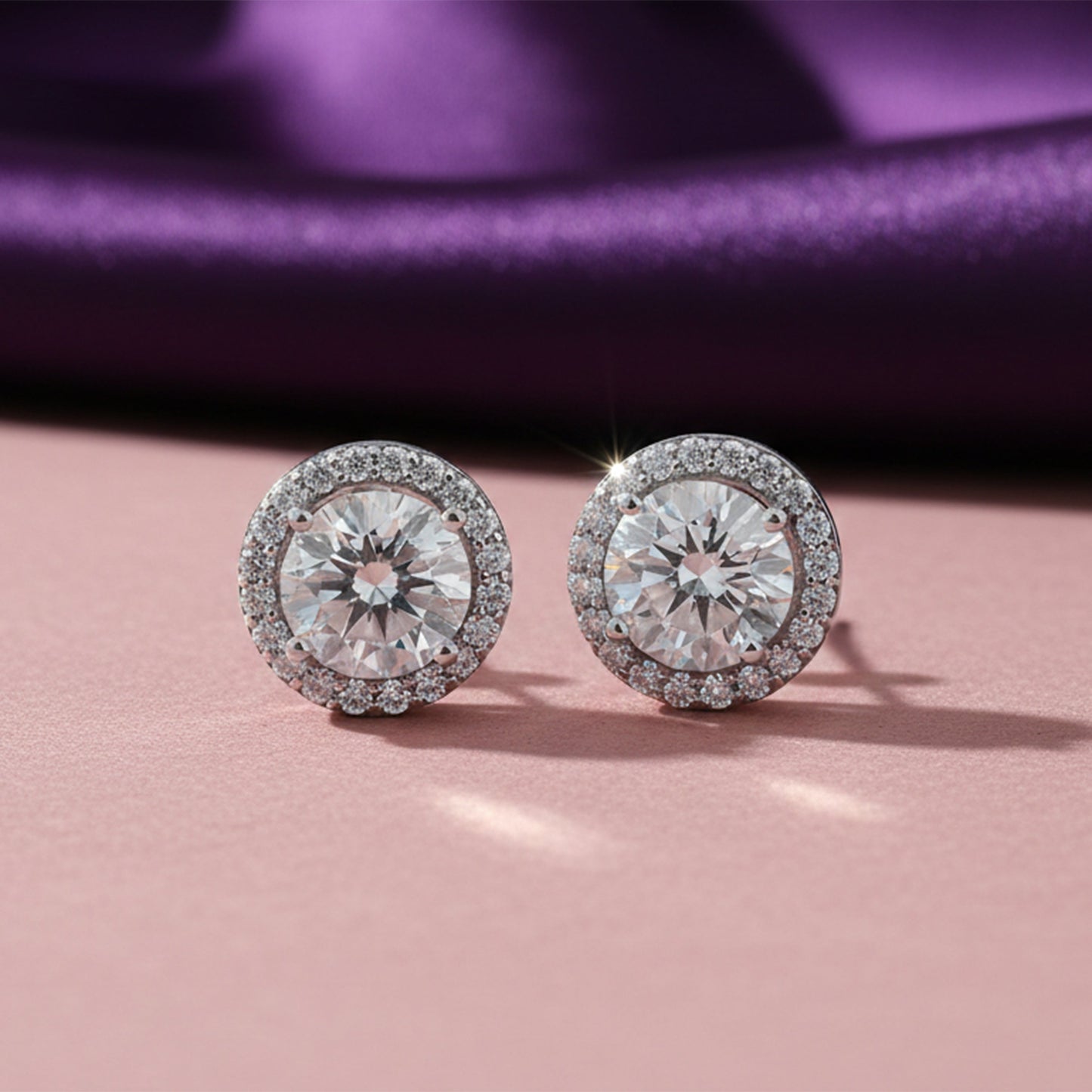 4.20 ct DEW Certified White Moissanite Stud Earrings In Vermeil 925 Silver Gift