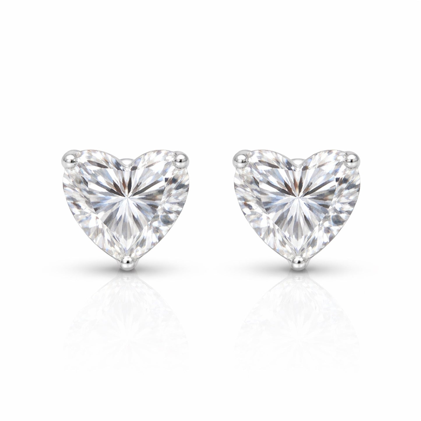 2.60 ct DEW Certified Treated White Moissanite Solitaire Studs Great Shine 18K Gold Pla 18K Gold Plated