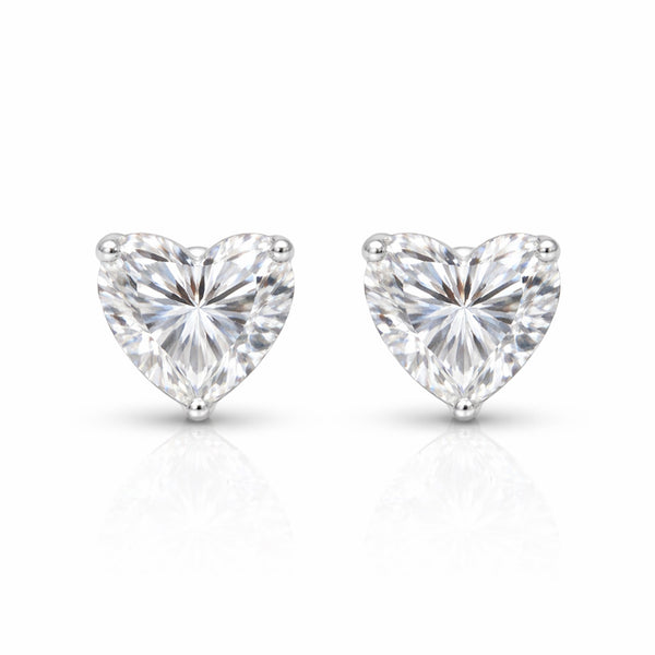 2.60 ct DEW Certified Treated White Moissanite Solitaire Studs Great Shine 18K Gold Pla 18K Gold Plated