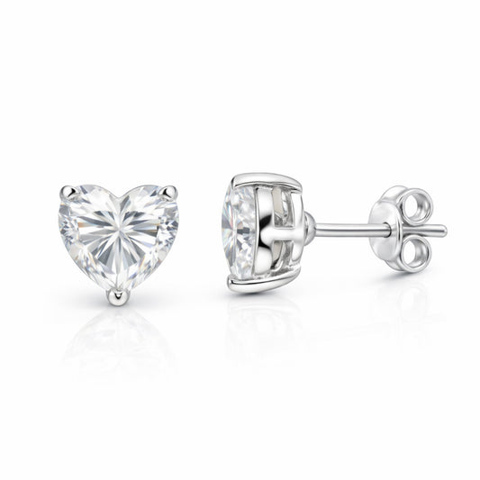 2.60 ct DEW Certified Treated White Moissanite Solitaire Studs Great Shine 18K Gold Pla 18K Gold Plated