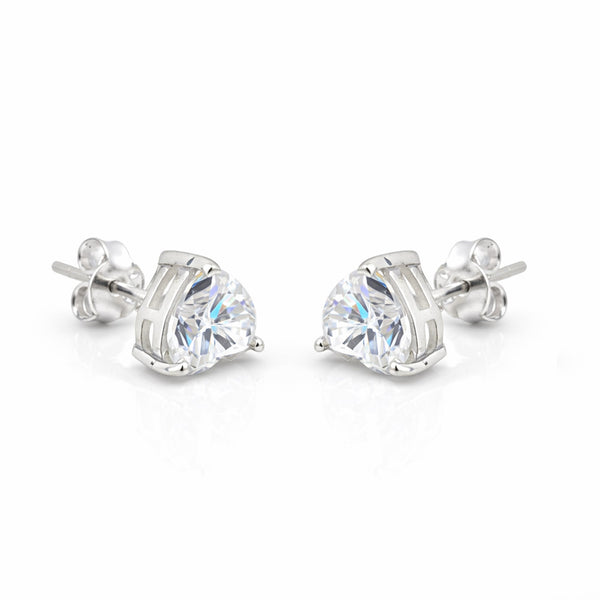 2.60 ct DEW Certified Treated White Moissanite Solitaire Studs Great Shine 18K Gold Pla 18K Gold Plated