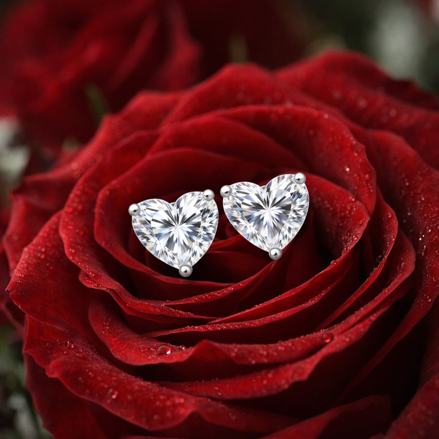 2.60 ct DEW Certified Treated White Moissanite Solitaire Studs Great Shine 18K Gold Pla 18K Gold Plated