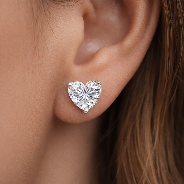 2.60 ct DEW Certified Treated White Moissanite Solitaire Studs Great Shine 18K Gold Pla 18K Gold Plated
